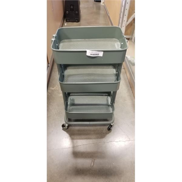 METAL 3 TIER ROLLING CART