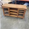 Image 1 : PINE GLASS DOOR MEDIA CABINET