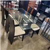 Image 1 : MODERN GLASS TOP DINING TABLE AND 6 CHAIRS