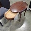 Image 2 : GREY FABRIC STOOL AND OVAL END TABLE