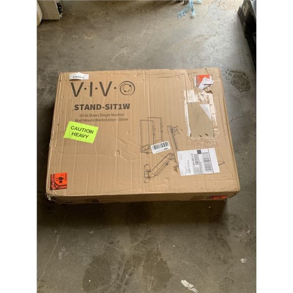 VIVO SIT TO STAND WORKSTATION, WALL MOUNT, SILVER