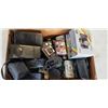 Image 1 : TRAY OF ASSORTED VINTAGE CAMERAS AND CASED MINOLTA FLASHES