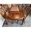 Image 1 : WOOD DINING TABLE W/ 6 CHAIRS AND LEAF