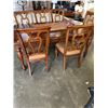 Image 2 : WOOD DINING TABLE W/ 6 CHAIRS AND LEAF