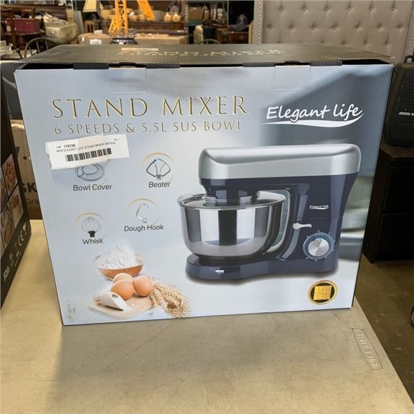 NEW ELEGANT LIFE STAND MIXER WITH 6 SPEEDS AND 5.5 LITRE STAINLESS BOWL