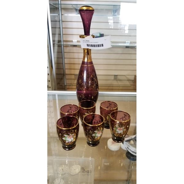 DECANTER SET W/ 6 GLASSES