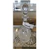 Image 3 : HEAVY CRYSTAL TRAY AND 2 PINWHEEL CRYSTAL DECANTERS - TRAY HAS SOME CHIPS