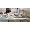 Image 1 : 33 PIECES MYOTT "ROSE GARDEN" CHINA - 2 CUPS AND SAUCERS, 4 SERVING DISHES, GRAVY BOAT, 8 LUNCHEON P