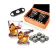 Image 1 : OLD FASHIONED WHISKEY GLASS BOX SET W/ CHILLING STONES AND ACCESSORIES - RETAIL $45