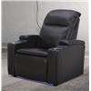 Image 1 : HAVEN LEATHER POWER HOME THEATER RECLINER W/ POWER HEADRESTS AND CUP HOLDERS - RETAIL $2199, TESTED 