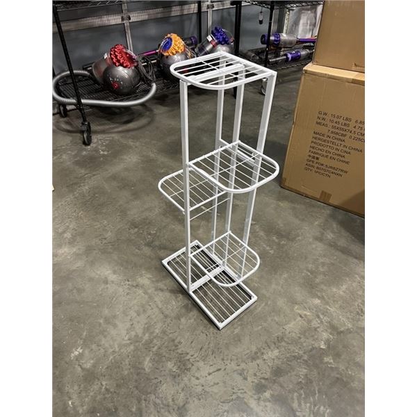 BRAND NEW WHITE METAL INDOOR/ OUTDOOR PLANT STAND RETAIL $79