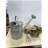 Image 2 : LOT OF GARDEN ITEMS INCLUDING CAST IRON BIRD AND GALVANIZED WATERING CAN