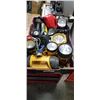 Image 2 : TRAY OF ASSORTED FLASHLIGHTS AND SPARE TIRE COVER