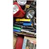 Image 3 : TRAY OF ASSORTED FLASHLIGHTS AND SPARE TIRE COVER
