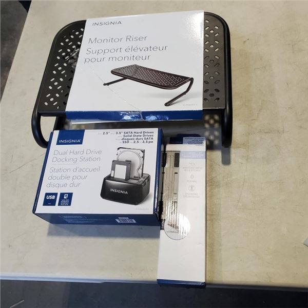 INSIGNIA DUAL HARD DRIVE DOCKING STATION, PORTABLE ADJUSTABLE LAPTOP ...