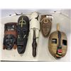 Image 1 : LOT OF CARVED WOODEN MASKS