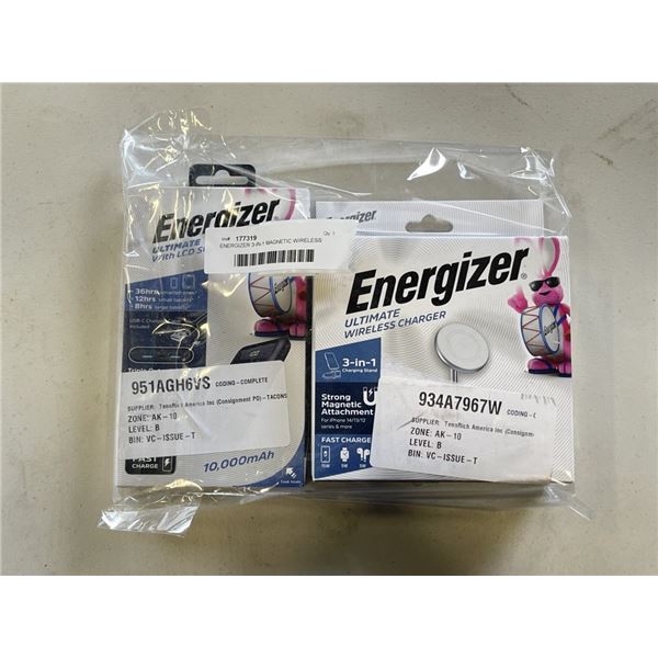 ENERGIZER 3-IN-1 MAGNETIC WIRELESS CHARGING STAND AND ENGERGIZER 10,000 MAH POWER BANK - TOTAL RETAI