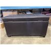 Image 2 : BLACK LEATHER-LOOK STORAGE OTTOMAN