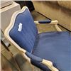 Image 2 : FRENCH PROVINCIAL RE-UPHOLSTERED BLUE FABRIC ARM CHAIR