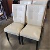 Image 2 : 4 WHITE LEATHER LOOK DINING CHAIRS