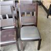 Image 2 : 6 WOOD FRAME LEATHER SEAT DINING CHAIRS