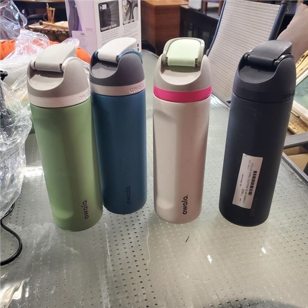 4 OWALA METAL INSULATED TRAVEL BOTTLES RETAIL $120