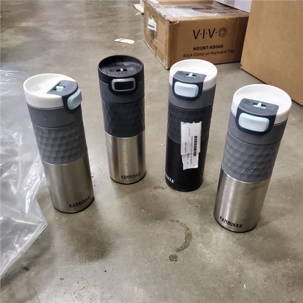 4 KAMBUKKA INSULATED TRAVEL MUGS