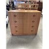 Image 1 : TEAK FINISH 4 DRAWER DRESSER, 32 INCH WIDE, 16 INCH DEEP AND 29 INCH TALL