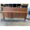 Image 2 : TEAK FINISH QUEENSIZE HEADBOARD, 63 INCH WIDE, AND TEAK FINSH MIRROR 50 INCH TALL, 20.5 INCH WIDE