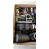 Image 2 : BOX OF ASSORTED 35MM CAMERAS, LENSES, AND DIGITAL CAMERAS