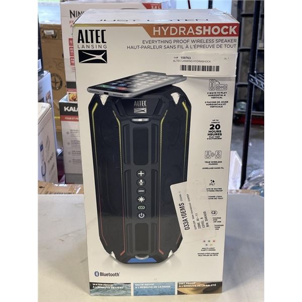 ALTEC LANSING HYDRASHOCK WATERPROOF BLUETOOTH WIRELESS SPEAKER - RETAIL $279