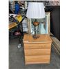 Image 1 : TABLE LAMP OAK 3 DRAWER SIDE TABLE