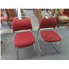Image 1 : 2 Stacking Red Upholstered Waiting Chairs