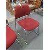 Image 2 : 2 Stacking Red Upholstered Waiting Chairs
