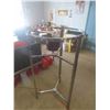 Image 1 : 2 Commercial Metal Clothing Racks with Adjustable Height 30'' Diameter  Can be Folded Up