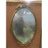 Image 1 : Brass Framed Oval Convex Picture 24'' x 15''