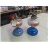 Image 1 : 2 Colored Coal Oil Lamps