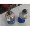 Image 2 : 2 Colored Coal Oil Lamps