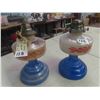 Image 3 : 2 Colored Coal Oil Lamps