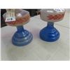 Image 4 : 2 Colored Coal Oil Lamps