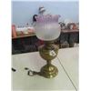 Image 1 : Brass Lamp with Shade Converted to Electric