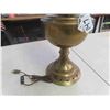 Image 4 : Brass Lamp with Shade Converted to Electric