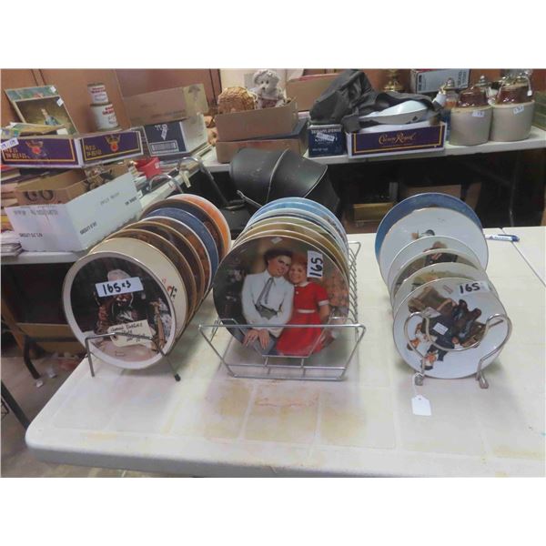 22 Norman Rockwell Collector Plates with Racks