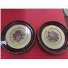 Image 2 : 4 Framed Round Needle Point Pictures 9'' Diameter