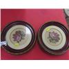 Image 2 : 4 Framed Round Needle Point Pictures 9'' Diameter