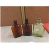 Image 1 : Vintage Pocket Liquor Flasks, 1 Has Cork, 1 Has Stopper - Over 100 Years Old