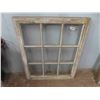 Image 1 : 9 Pane Wood Framed Window 33'' x 26 1/2''