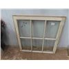 Image 1 : 6 Pane Wood Framed Window 27 1/2'' x 28''
