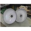 Image 4 : 4 Porcelain Service Station Light Shades 18'' Diameter