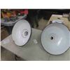 Image 5 : 4 Porcelain Service Station Light Shades 18'' Diameter